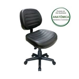 Cadeira Executiva Costurada Giratória Sem Braços – Cor Preta – Martiflex