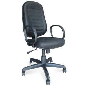 Cadeira Presidente Baixa Costurada – Braço Corsa – Cor Preta – Martiflex