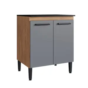 BALCAO 800 2 PORTAS ARTT C/ TAMPO FREIJO/CINZA